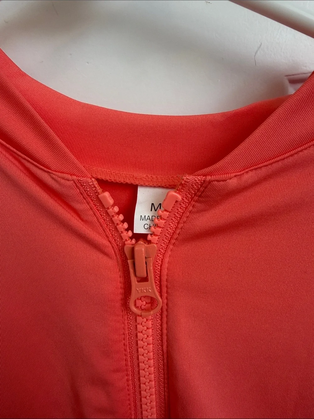 Rip Curl Coral Orange Long Sleeve Zip Rash Guard